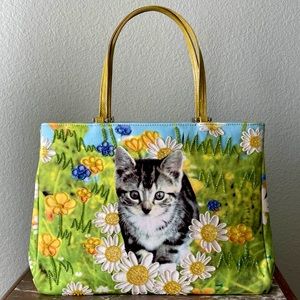 Isabella Fiore Beaded Kitten Handbag Tote